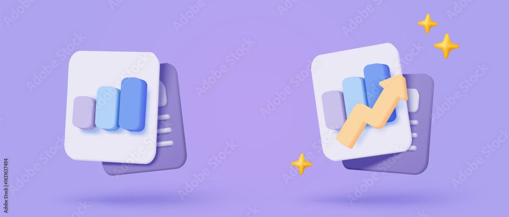 3d statistic graph icon for investment diagram report. creative ...