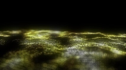 Wall Mural - color abstract wave background with dots and lines moving in space. technology illustration. futuris