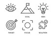 © Bohdan - Minimalist icons representing vision, goal, idea, target, focus, solution