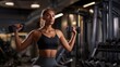 © Studio Nova - The woman lifting dumbbells showcases strength and determination in the gym environment.