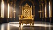 © alek - Ornate gold throne in a grand, sunlit hall