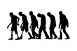 © Sagor - Silhouette illustration of a horde of zombies walking slowly in a straight line forward