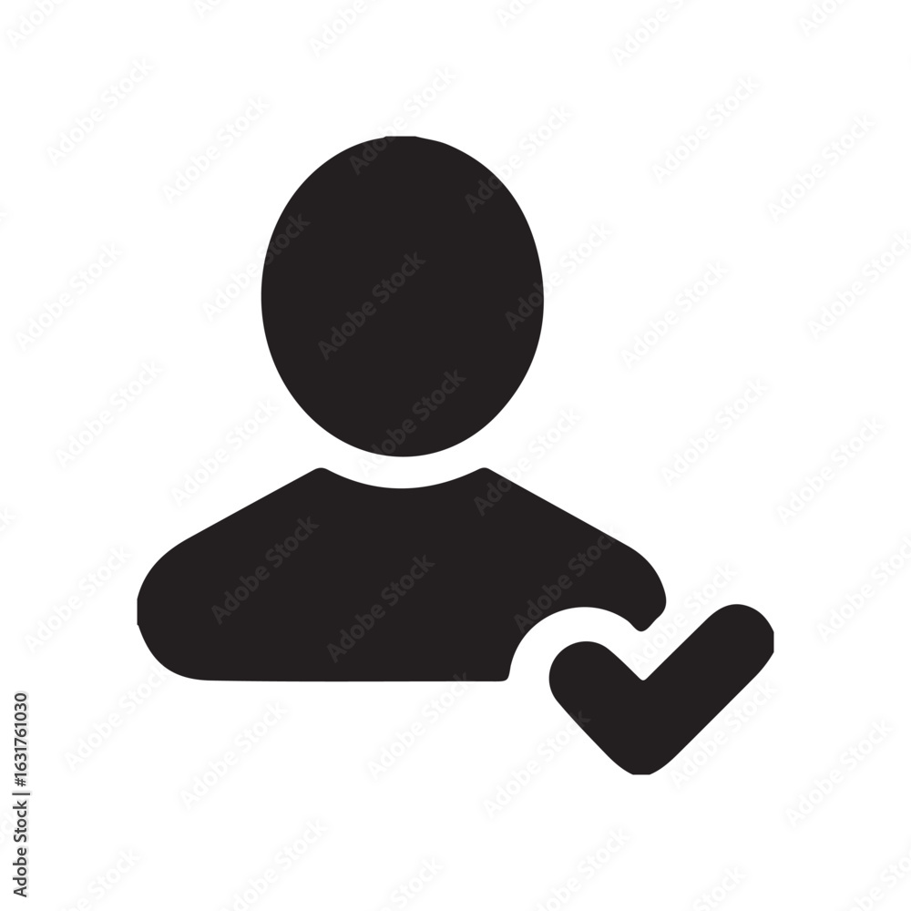 User Profile with Check Mark Icon for Verification Stock Vector | Adobe ...