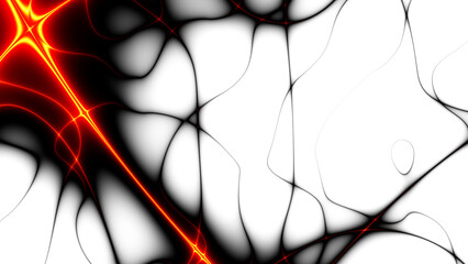 Sticker - red futuristic technology background with organic motion. energy overlay lines background