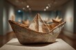 © Umer - Paper boat sculpture craft art exhibit Childhood memory simple toy travel dreams Vessel of hope