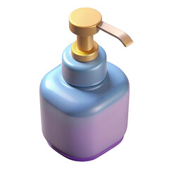 Wall Mural - 3d blue soap dispenser isolated on transparent background