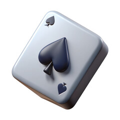 Wall Mural - 3d ace of spades playing card isolated on transparent background