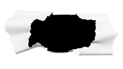 Canvas Print - torn paper effect revealing a blank space for creative design