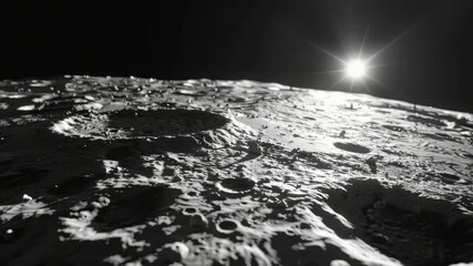 Wall Mural - surface of moon with craters and terrain. view from space station.