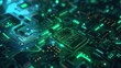 © Nidaime - Futuristic circuit board with glowing green paths representing high tech innovation