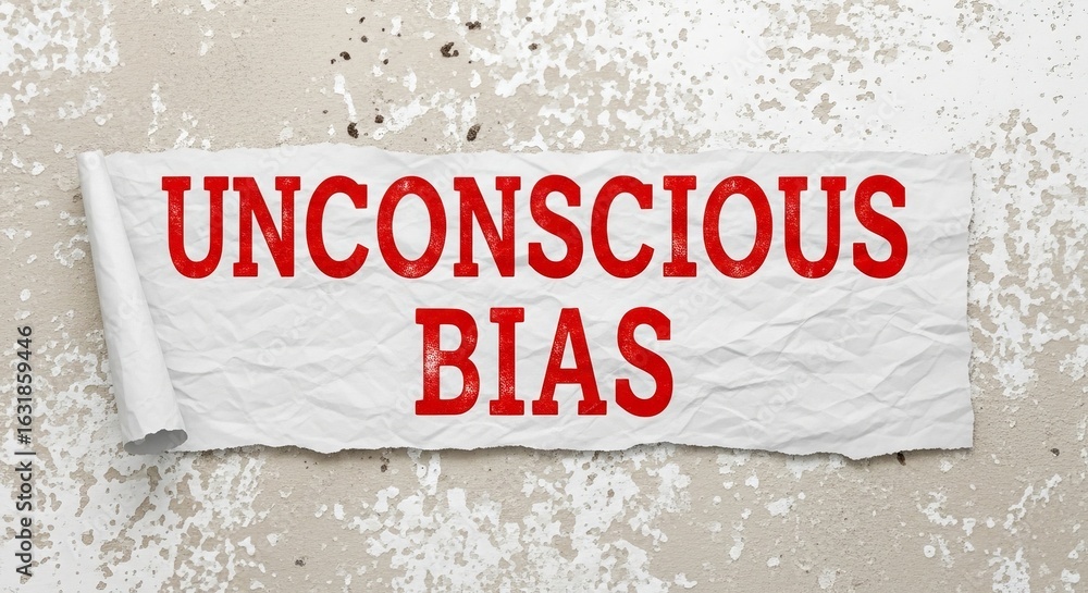 A crumpled paper with bold red letters stating Unconscious Bias on an ...