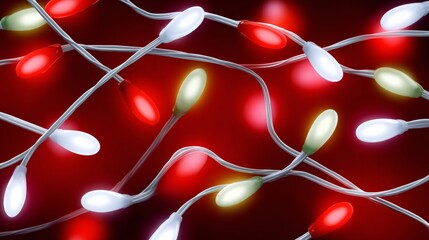 Wall Mural - red and white christmas light display with many lights. the lights are arranged in a way that they a