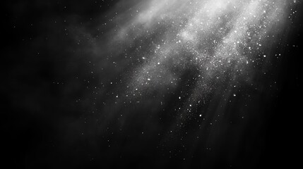 Wall Mural - light beam shining through dark smoky particles.