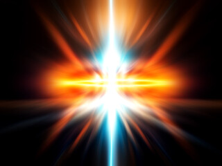 Wall Mural - a vibrant, abstract energy burst. intense light streams outwards from a central point, creating a dy