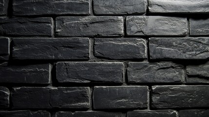 Wall Mural - dark gray brick wall texture background.