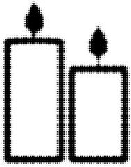 Wall Mural - two black silhouetted candles with flames, abstract concept