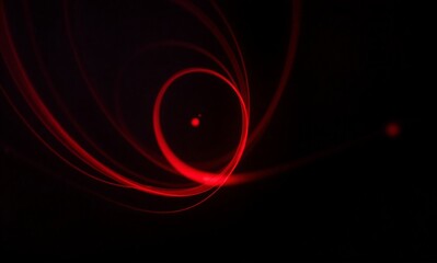 Wall Mural - mesmerizing abstract red light trails spiral intensely around a bright central point against a deep,