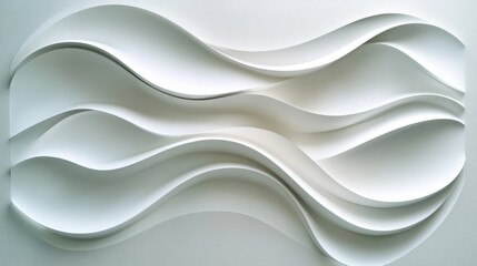 Wall Mural - elegant seamless white wave texture background with subtle depth and monochromatic color scheme