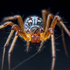 Intricate Macro Photography of a Spider s Legs Highlighting Fine Textures on a Dark Background