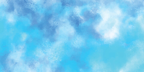 Wall Mural - abstract watercolor sky background with shades of blue and white for creative designs