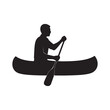 © Mahfuj001 - Canoeing Silhouette Icon of Man Rowing Paddle Boat – Vector Graphic