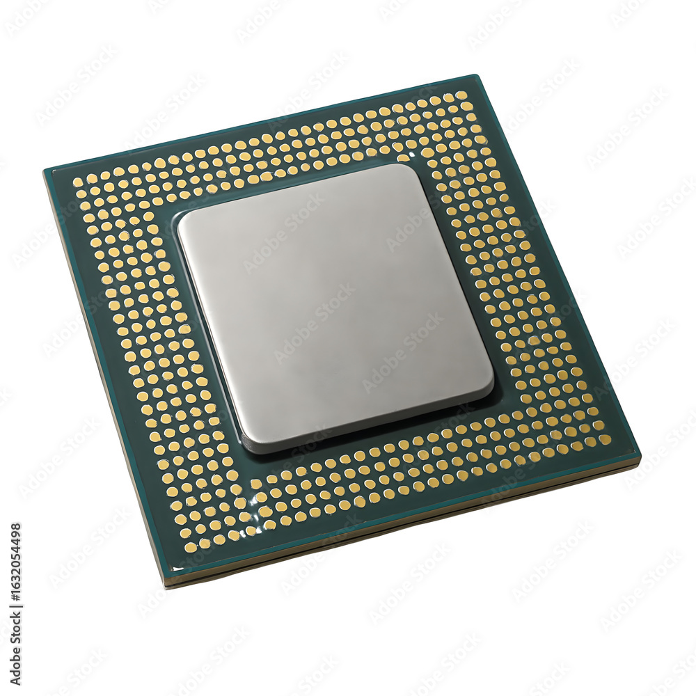 Computer Components Background White Modern Computer Processor Chip Isolated on White Stock Photo | Adobe Stock
