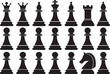 © Mst Shafia - Collection of black chess pieces on a white background