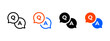 © Chelpanoff - QA icon set. Overlapping speech bubbles with Q and A letters sign. Question and answer dialog symbol for support, help center and chat apps. Communication pictogram. Customer service illustration.