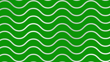 Wall Mural - Animated silver wavy lines. Linear gray background. Decorative pattern. Looped video. Vector illustration isolated on green background.