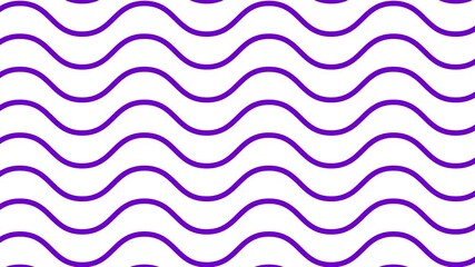 Wall Mural - Animated violet wavy lines. Linear purple background. Decorative purple pattern. Looped video. Vector illustration isolated on white background.
