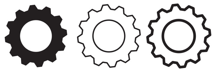 Wall Mural - Gears collection. Gear settings icons. Set of black gear wheels. Gear icon vector set. clockwork illustration sign collection. Mechanics symbol. EPS 10