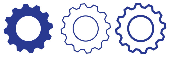 Poster - gears collection. gear settings icons. set of black gear wheels. gear icon vector set. clockwork ill