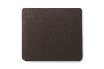 Square coaster mockup on transparent background showing rough texture