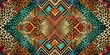 © BokehBox - Vibrant Animal Print and Geometric Pattern Textile Design Featuring Bold Colors and Shapes Ideal for Fashion, Interior Design, and Artistic Applications