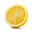 © Boykun - Close-up of a lemon slice.  Bright yellow citrus half,  perfectly round,  with visible segments radiating from the center.  Smooth, glistening skin and a slightly visible pith.