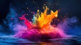 Vibrant explosion of colorful paints in dynamic splash art. Black Speculative Fiction Month