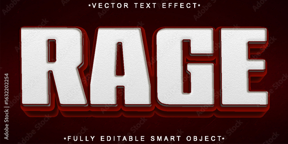 3d Text Rage Intense Rage Fury Anger Wrath Style Vector Fully Editable Smart Object ...
