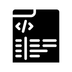 coding web glyph icon vector
