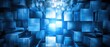 © Eyepain - Abstract business blue element light block brick texture surface cube square shape wallpaper background.