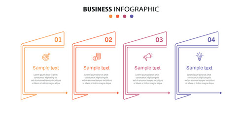 Wall Mural - business infographic design template with 4 options, steps or processes. can be used for workflow la