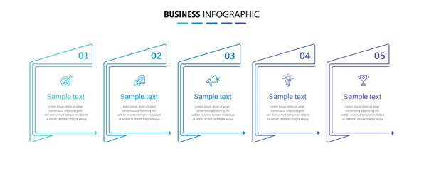 Wall Mural - business infographic template with 5 options or steps. can be used for workflow layout, diagram, ann