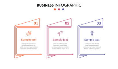 Wall Mural - modern business infographic template with 3 options or steps