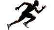 © M - Silhouette of Speed: Capturing the dynamism of an athlete mid-sprint, showcasing power and speed. This image evokes the essence of human potential, motion, and unwavering resolve.