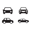 © arum - Black front view car icons set and collection