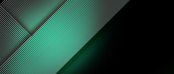 Canvas Print - green and white abstract futuristic modern neon banner with shape line