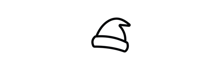  Santa Claus Christmas hat icons, editable stroke, flat design style isolated on white linear pictogram, button, vector, sign,