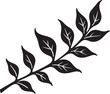 © amazing art vector - Silhouette of a Leafy Plant Branch