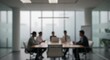 © MSF - Illustration of blurred image of business people in a meeting at the office around a table