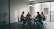 © MSF - Illustration of blurred view of business people having a meeting in the office room