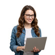 © TURTLE-STUDIO - Young Woman with Laptop – Confident, Casual, and Tech-Savvy
